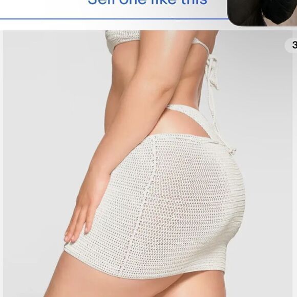 NWT SKIMS Crochet swim mini crochet skirt - Picture 3 of 5